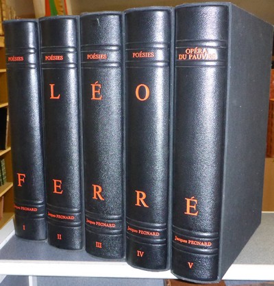 livre ancien - Poésies et L'opéra du Pauvre (5 volumes) - Ferré, Léo & Pecnard, Jacques