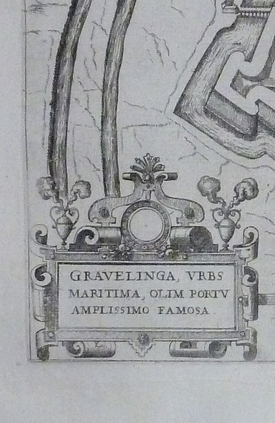 Gravelinga, VRBS maritima, olim portu amplissimo famosa. Grevelinge (carte de Gravelines, 1582)