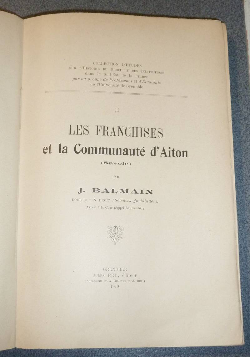 Les franchises et la communauté d'Aiton (Savoie)