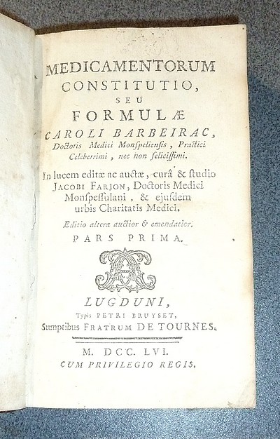 Medicamentorum constitutio, seu formulae (2 volumes, 1756)