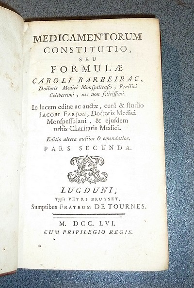 Medicamentorum constitutio, seu formulae (2 volumes, 1756)