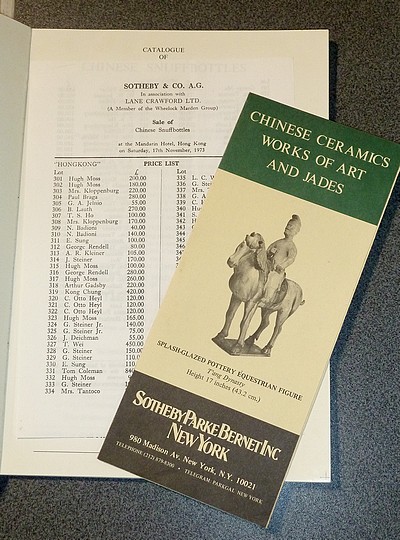 Chinese Snuffbottles. Sotheby & Co in association with Lane Crawford, 17th November 1973. Hong Kong