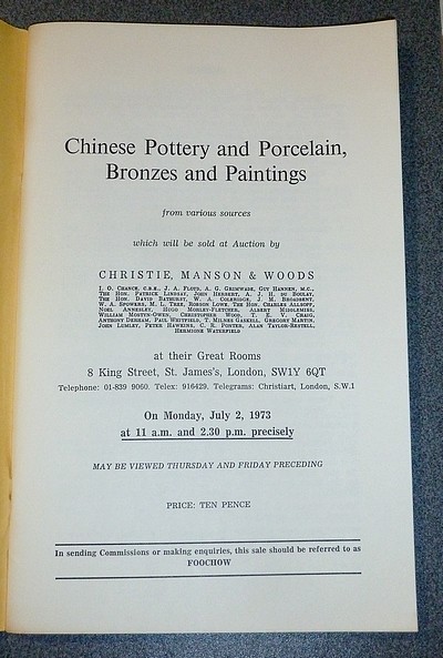 Oriental Ceramics and Works of Art. Christie's, July 2, 1973