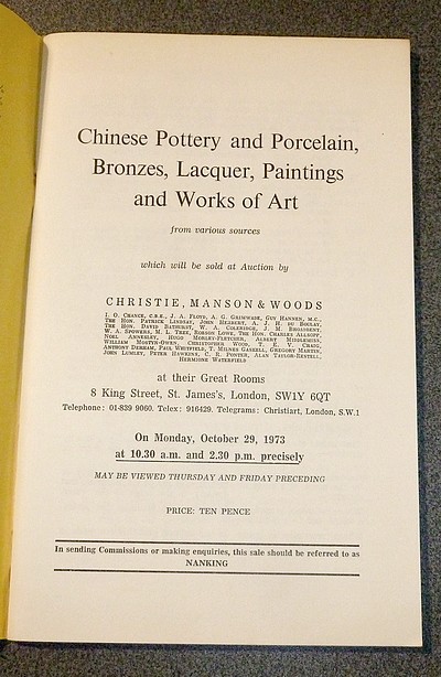 Oriental Ceramics and Works of Art. Christie's, October 29, 1973