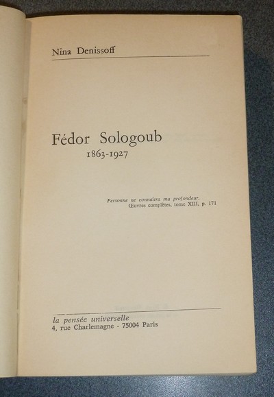 Fédor Sologoub 1863-1927