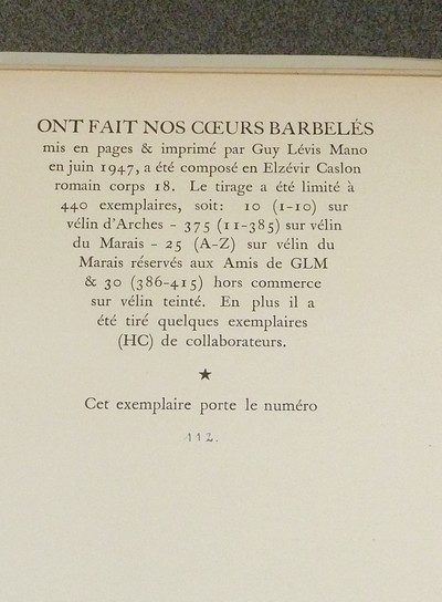 Ont fait nos coeurs barbelés