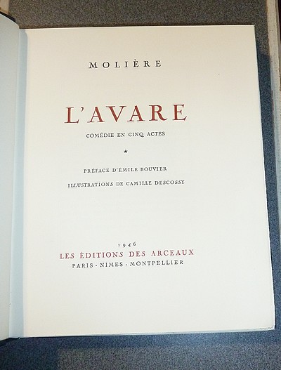 L'avare. Comédie en cinq actes - Le Sicilien ou L'amour peintre