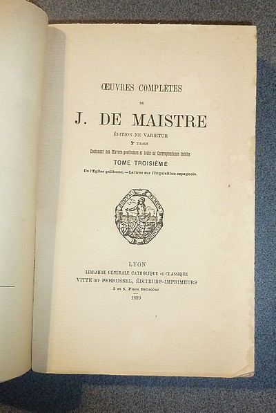 De l'Église gallicane - Lettres sur l'Inquisition espagnole