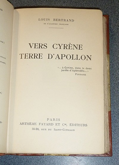 Vers Cyrène, Terre d'Apollon