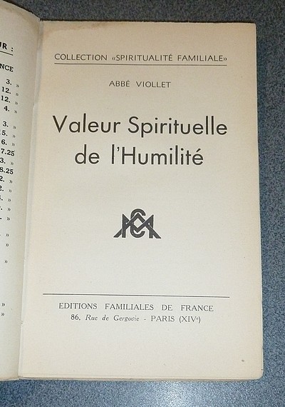 Valeur spirituelle de l'humilité