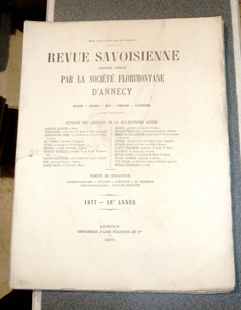 Revue Savoisienne, 1877, 18e année