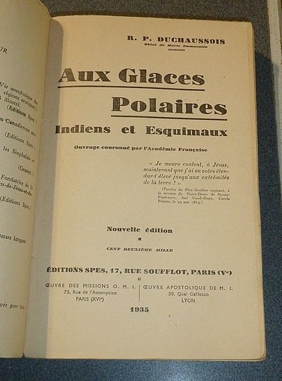 Aux glaces polaires, Indiens et Esquimaux