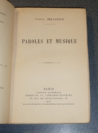 Paroles et musique