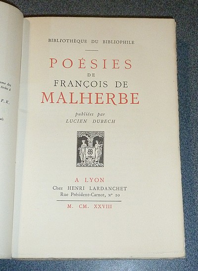 Poésies de François de Malherbe