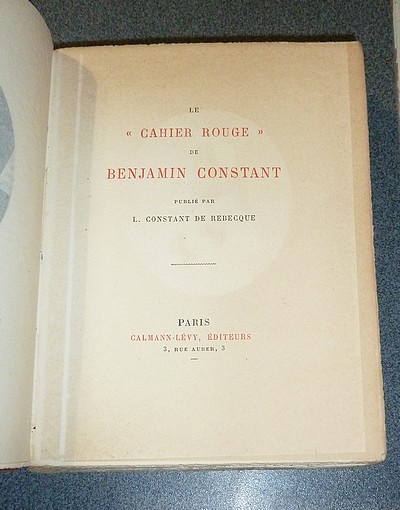 Le « Cahier Rouge » de Benjamin Constant