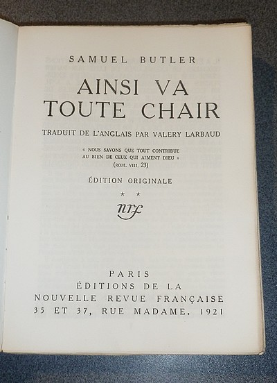 Ainsi va toute chair (Volume II, édition originale)