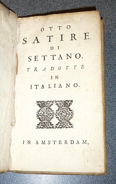 Otto sattire di Settano. Tradotte in italiano