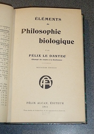 Éléments de philosophie biologique