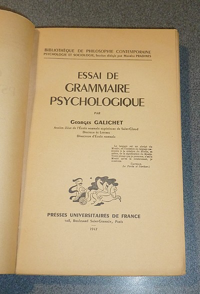 Essai de Grammaire psychologique