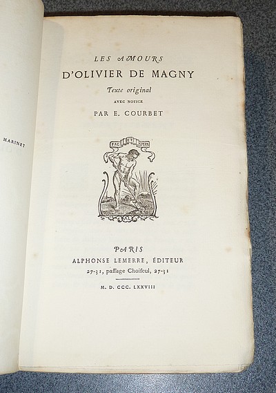 Les Amours d'Olivier de Magny. Texte original