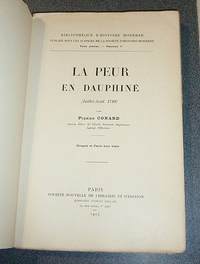 La Peur en Dauphiné (Juillet-Août 1789)
