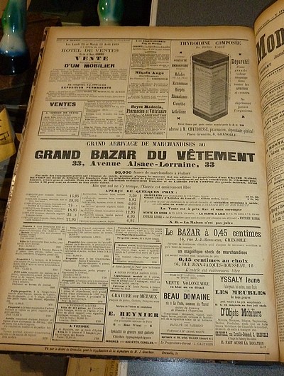 Le Moniteur Dauphinois. Journal à grand tirage des Ventes et Locations, des Annonces légales, judiciaires, commerciales et autres. Alpinisme - Variétés - Jurisprudence usuelle. Année 1898