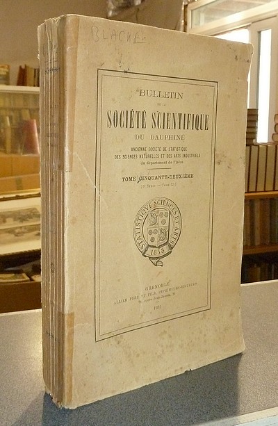 Bulletin de la Société Scientifique du Dauphiné. Tome Cinquante-deuxième (5e Série - Tome XI)