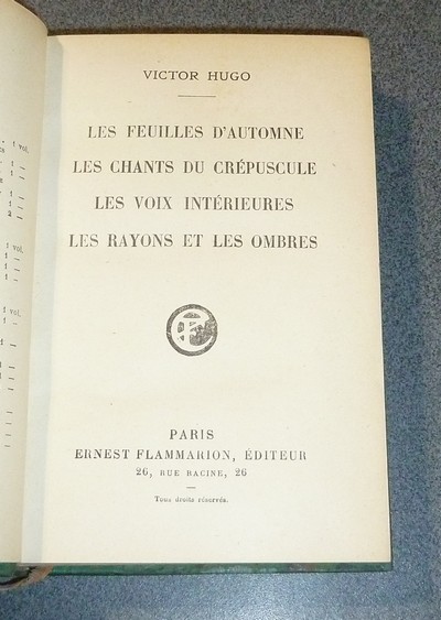 Les feuilles d'automne - Les chants du crépuscule - Les voix intérieures - Les rayons et les ombres