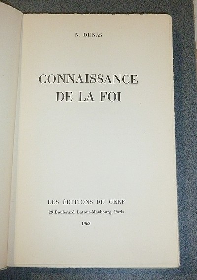 Connaissance de la Foi