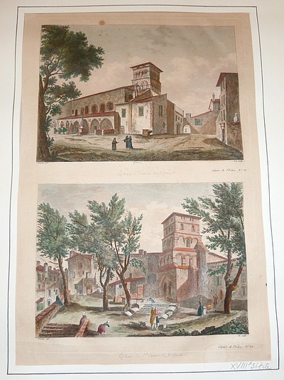 Église Saint Pierre de Vienne (département de l'Isère) (2 gravures aquarellées)