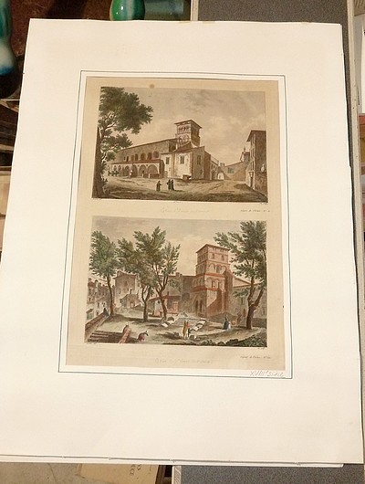 Église Saint Pierre de Vienne (département de l'Isère) (2 gravures aquarellées)