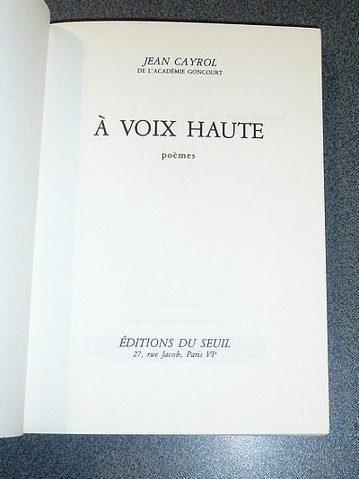 À voix haute, poèmes