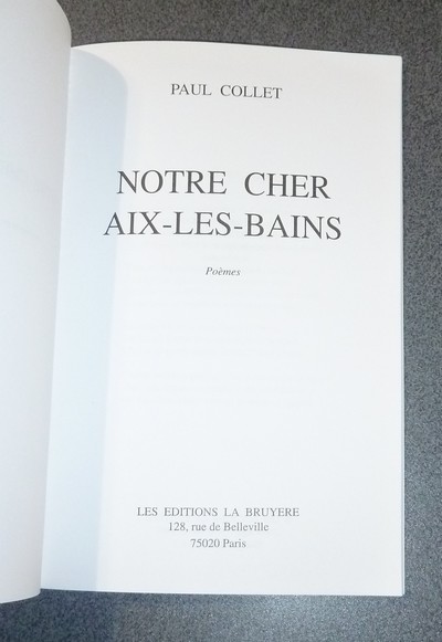 Notre cher Aix-les-Bains, Poèmes