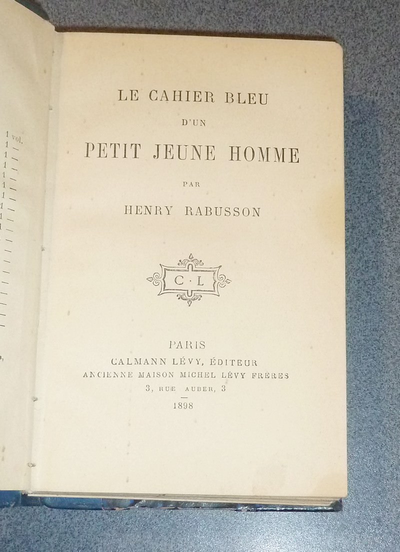 Le cahier bleu d'un petit jeune homme