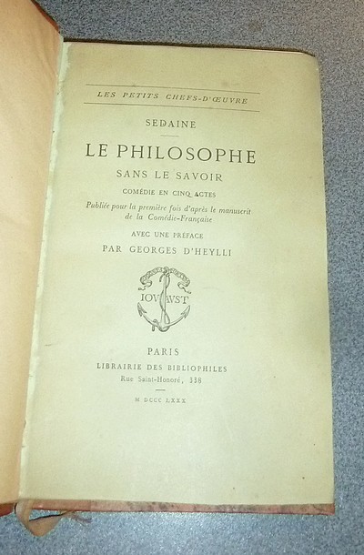 Le philosophe sans le savoir. Comédie en 5 actes