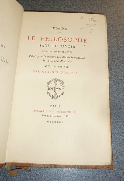 Le philosophe sans le savoir. Comédie en 5 actes