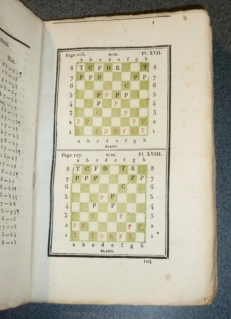 Analyse du jeu des échecs, avec une nouvelle notation abrégée et 42 planches où se trouve figurée la situation du jeu pour les renvois et les fins de partie. Joint photographie signée de Wiktor Kortschnoi