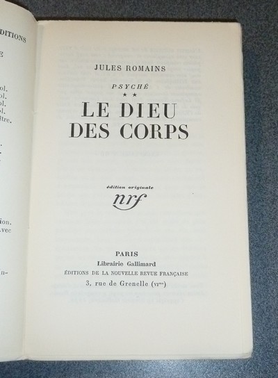 Le Dieu des corps. « Pysché II » (édition originale)