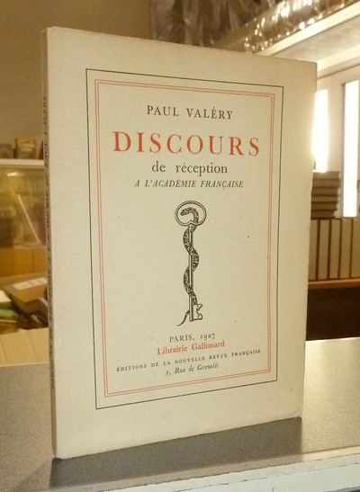 livre ancien - Discours de réception à l'Académie Française - Valéry, Paul