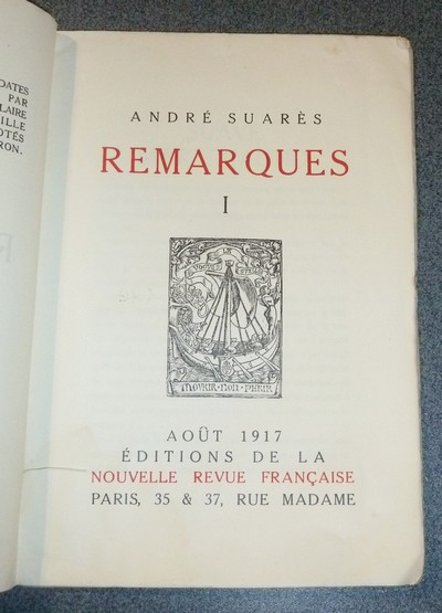 Remarques I (édition originale)