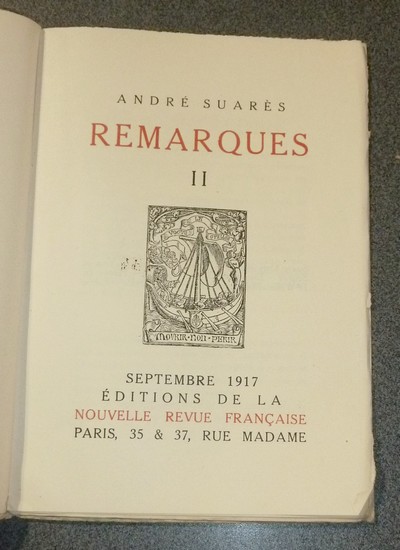 Remarques II (édition originale)