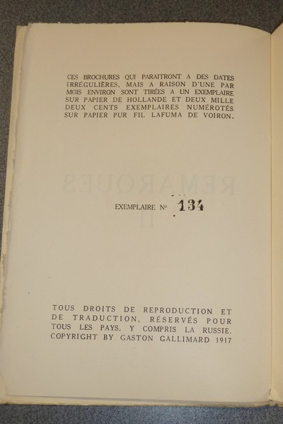 Remarques II (édition originale)