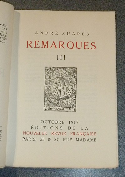 Remarques III (édition originale)