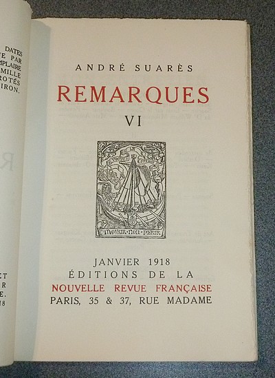 Remarques VI (édition originale)