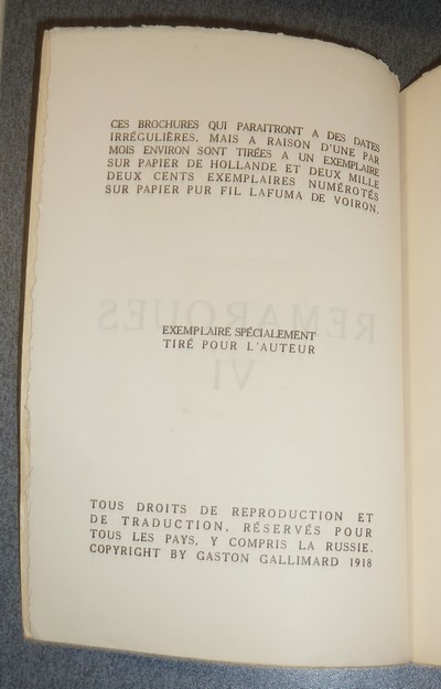 Remarques VI (édition originale)