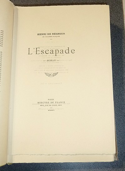 L'escapade (édition originale)