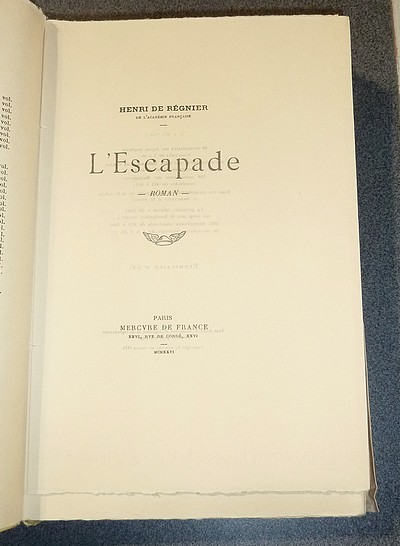 L'escapade (édition originale)