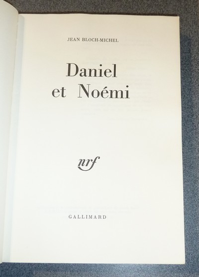 Daniel et Noémi, roman