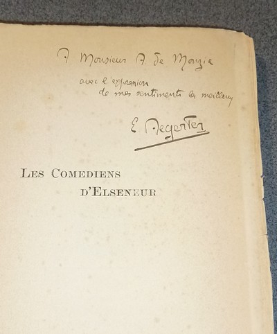 Les comédiens d'Elseneur (édition originale avec dédicace)