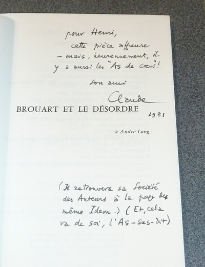 Brouart et le désordre. Pièce en deux parties